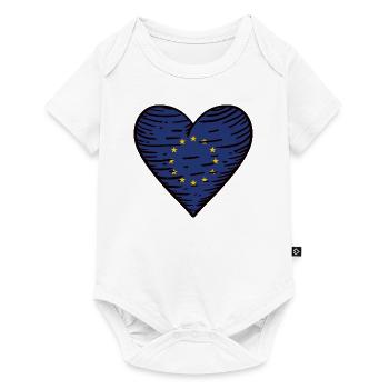 Europe drapeau coeur UE Européens - Body à manches courtes Premium Bébé - blanc - Devant