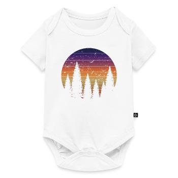 Retro Forest Mountains Randonnée Aventure en plein air - Body à manches courtes Premium Bébé - blanc - Devant