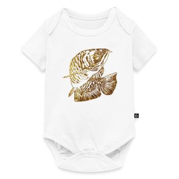 Arowana Fish Gold Graphic Fish Lover Fishing Gear - Baby Premium short-sleeve bodysuit - white - Front