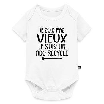 Je Suis Pas Vieux Je Suis Un Ado Recyclé - Body à manches courtes Premium Bébé - blanc - Devant