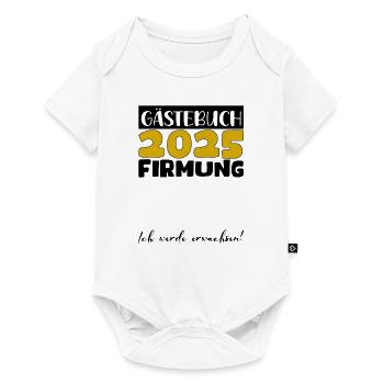 Confirmation 2025 livre d'or cadeau filles garçons - Body à manches courtes Premium Bébé - blanc - Devant