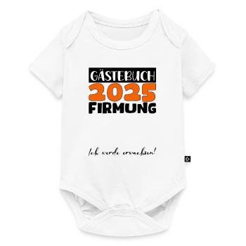 Confirmation 2025 livre d'or cadeau filles garçons - Body à manches courtes Premium Bébé - blanc - Devant
