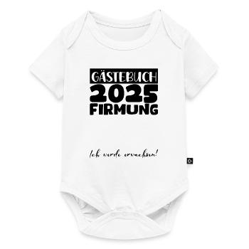 Confirmation 2025 livre d'or cadeau filles garçons - Body à manches courtes Premium Bébé - blanc - Devant