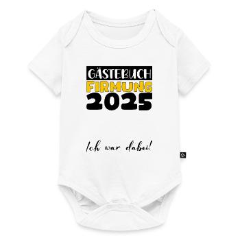 Confirmation 2025 livre d'or cadeau filles garçons - Body à manches courtes Premium Bébé - blanc - Devant
