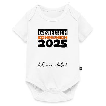 Communion 2025 Livre d’or Cadeau Fille Garçons - Body à manches courtes Premium Bébé - blanc - Devant