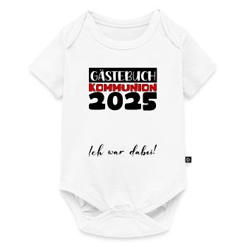 Communion 2025 Livre d’or Cadeau Fille Garçons - Body à manches courtes Premium Bébé - blanc - Devant
