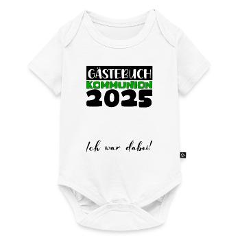 Communion 2025 Livre d’or Cadeau Fille Garçons - Body à manches courtes Premium Bébé - blanc - Devant