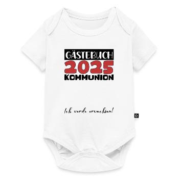 Livre d'or communion 2025 cadeau filles garçons - Body à manches courtes Premium Bébé - blanc - Devant