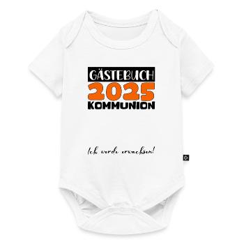 Livre d'or communion 2025 cadeau filles garçons - Body à manches courtes Premium Bébé - blanc - Devant