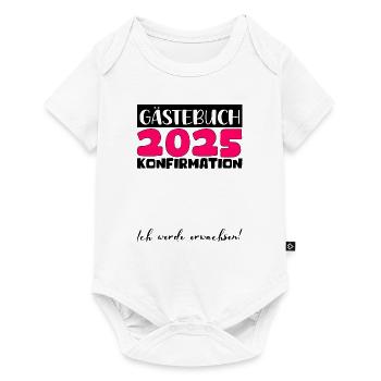 Confirmation 2025 Livre d’or Décoration Filles Garçons - Body à manches courtes Premium Bébé - blanc - Devant
