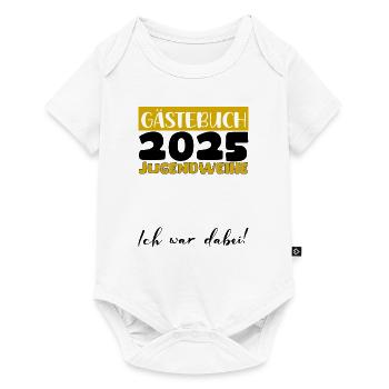 Jugendweihe 2025 Gästebuch Geschenk Mädchen Jungen - Baby Premium Kurzarmbody - Weiß - Vorne