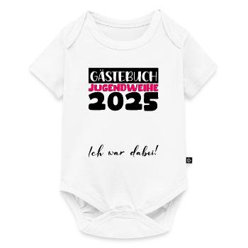 Jugendweihe 2025 Gästebuch Geschenk Mädchen Jungen - Baby Premium Kurzarmbody - Weiß - Vorne