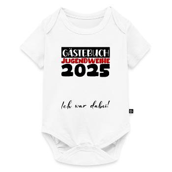 Jugendweihe 2025 Gästebuch Geschenk Mädchen Jungen - Baby Premium Kurzarmbody - Weiß - Vorne