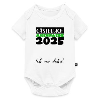 Jugendweihe 2025 Gästebuch Geschenk Mädchen Jungen - Baby Premium Kurzarmbody - Weiß - Vorne