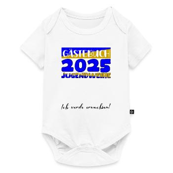 Jugendweihe 2025 Gästebuch Geschenk Mädchen Jungen - Baby Premium Kurzarmbody - Weiß - Vorne