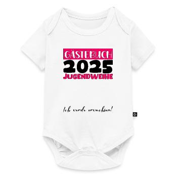 Jugendweihe 2025 Gästebuch Geschenk Mädchen Jungen - Baby Premium Kurzarmbody - Weiß - Vorne