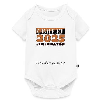 Jugendweihe 2025 Livre d’or Cadeau Filles Garçons - Body à manches courtes Premium Bébé - blanc - Devant