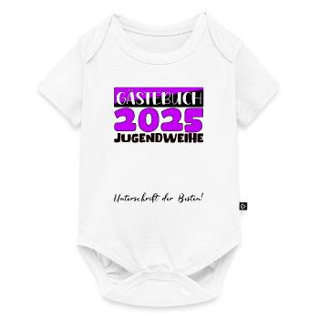 Jugendweihe 2025 Livre d’or Cadeau Filles Garçons - Body à manches courtes Premium Bébé - blanc - Devant