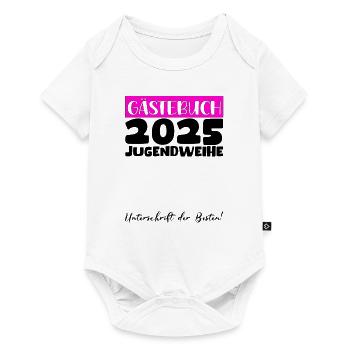 Jugendweihe 2025 Livre d’or Cadeau Filles Garçons - Body à manches courtes Premium Bébé - blanc - Devant