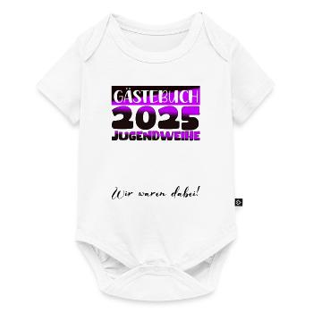 Jugendweihe 2025 Gästebuch Geschenk Mädchen Jungen - Baby Premium Kurzarmbody - Weiß - Vorne