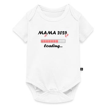 Maman 2025 Cadeau Femmes Dames Mère Enceinte - Body à manches courtes Premium Bébé - blanc - Devant