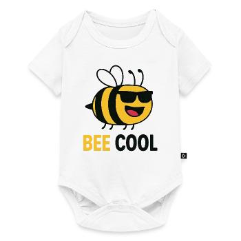 Bee Cool – Lustige Sonnenbrillenbiene - Baby Premium Kurzarmbody - Weiß - Vorne