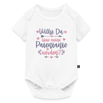 Willst Du meine Patentante sein? - Baby Premium Kurzarmbody - Weiß - Vorne