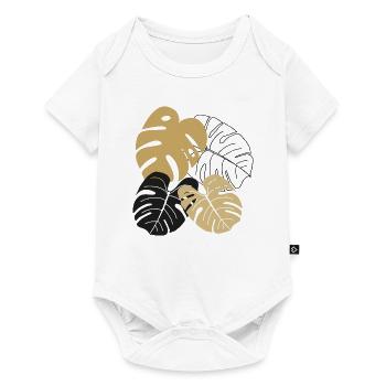 Monstera quitte le dessin au trait - Body à manches courtes Premium Bébé - blanc - Devant