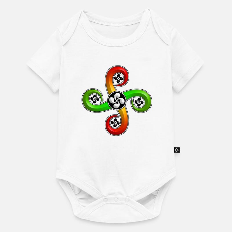 Croix Basque Lauburu - Body à manches courtes Premium Bébé - blanc