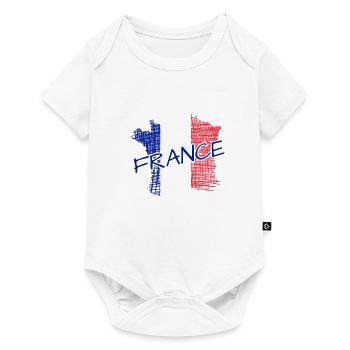 France Frankreich - Baby Premium Kurzarmbody - Weiß - Vorne