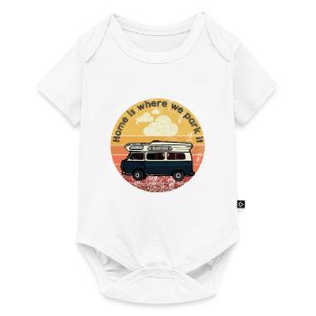 Camping Camper Outdoor Sommer Design - Baby Premium Kurzarmbody - Weiß - Vorne