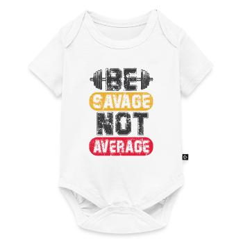 Bodybuilder Kraftsport Fitness Motiv - Baby Premium Kurzarmbody - Weiß - Vorne