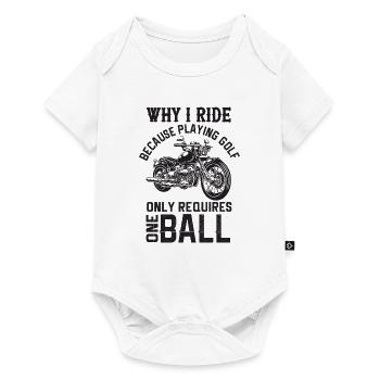 Lustiges Motorrad Geschenk Biker Spruch - Baby Premium Kurzarmbody - Weiß - Vorne