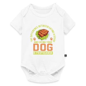 Vegan Fleischlos Tierlieb & Veganer - Baby Premium Kurzarmbody - Weiß - Vorne