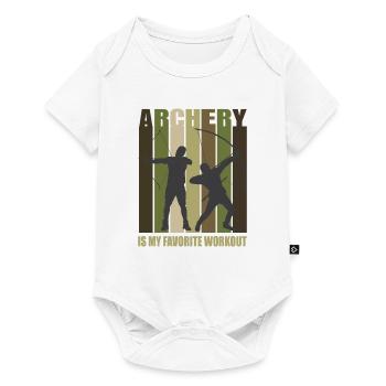 Lustiger Bogensport Spruch Bogenschießen - Baby Premium Kurzarmbody - Weiß - Vorne
