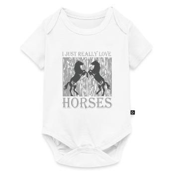 Schönes Reiten Pferde Spruch für Reiter - Baby Premium Kurzarmbody - Weiß - Vorne
