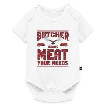 Metzger Fleischer Sprücher I Metzgerei - Baby Premium Kurzarmbody - Weiß - Vorne