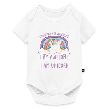 Lustiger Einhorn Spruch I Einhörner - Baby Premium Kurzarmbody - Weiß - Vorne