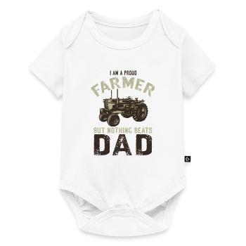 Lustiger Landwirt Spruch mit Traktor - Baby Premium Kurzarmbody - Weiß - Vorne