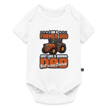 Lustiger Landwirt Spruch mit Traktor - Baby Premium Kurzarmbody - Weiß - Vorne