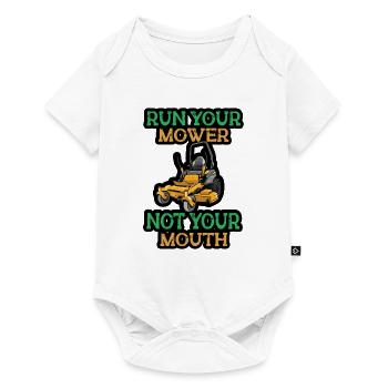 Rasenmäh Motiv I Rasenmäher für Gärtner - Baby Premium Kurzarmbody - Weiß - Vorne