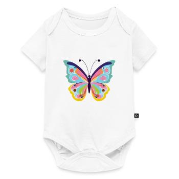 Bunter Schmetterling - Baby Premium Kurzarmbody - Weiß - Vorne