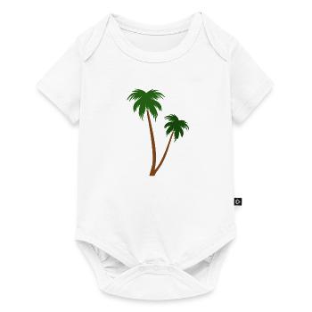 Green palm at the beach - Baby Premium short-sleeve bodysuit - white - Front