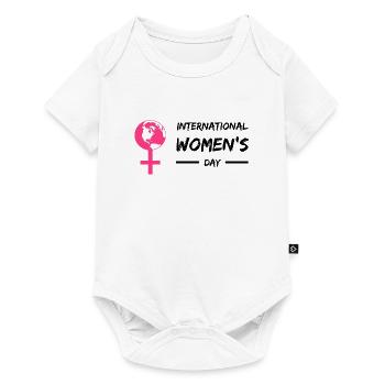 Globus Frauensymbol Internationaler Frauentag - Baby Premium Kurzarmbody - Weiß - Vorne
