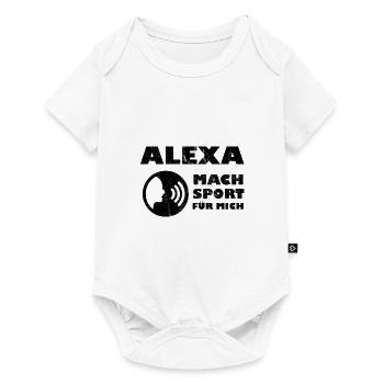 Alexa T-Shirt - Alexa, mach Sport für mich! - Baby Premium Kurzarmbody - Weiß - Vorne