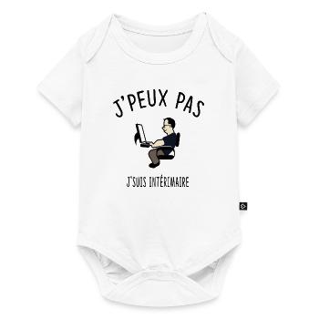 J'PEUX PAS J'SUIS INTÉRIMAIRE - Body à manches courtes Premium Bébé - blanc - Devant