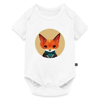 Petit renard avec mouche en cercle - Body à manches courtes Premium Bébé - blanc - Devant