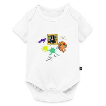 Art-Kunst-Mona-Lisa-Funny-Logo - Baby Premium Kurzarmbody - Weiß - Vorne