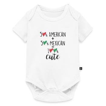 50 pour cent américain 50 pour cent mexicain 100 mignon - Body à manches courtes Premium Bébé - blanc - Devant