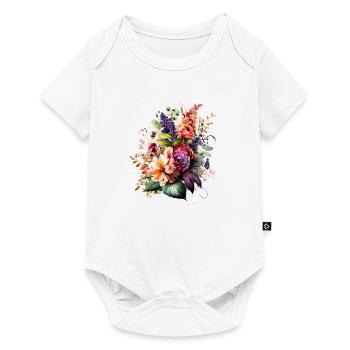Beautiful multi-colored bouquet of flowers - Baby Premium short-sleeve bodysuit - white - Front